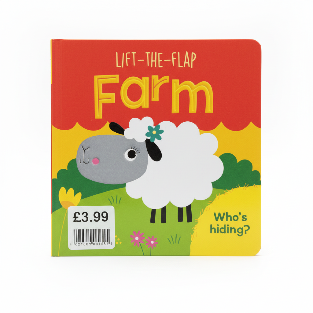 Lift the Flap FARM Small Board Book - EPOS Stickered at £3.99 (jacket £6)