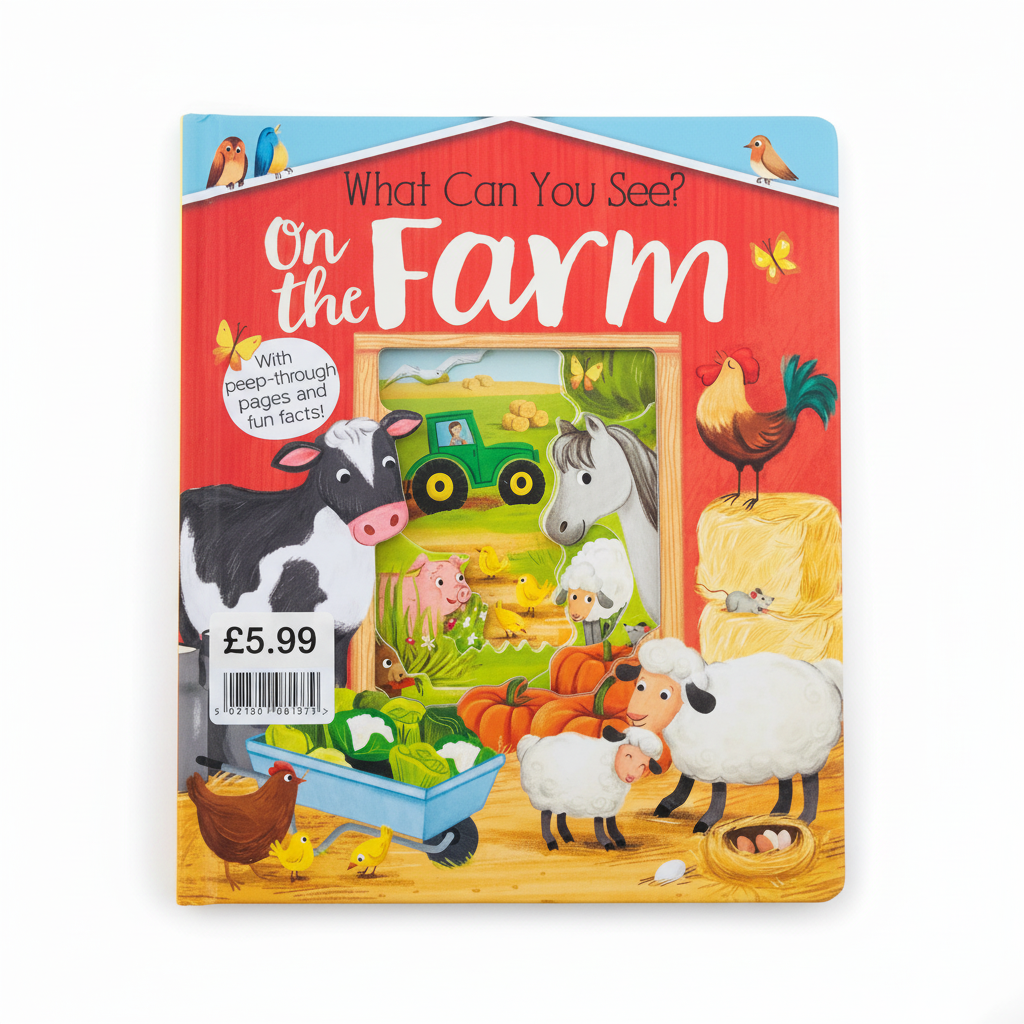 A What Can You See on the Farm? Medium Board Book EPOS stickered £5.99 (Jacket £8.99)